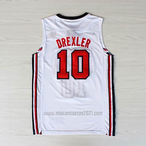 Camiseta USA 1992 Clyde Drexler #10 Blanco